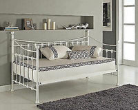 Daybed Without Trundle white 3ft single bed and 1 spring mattress metal bedroom living room