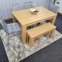 Dining Table Set with 4 Chairs Dining Room and Kitchen table set of 4, and Bench