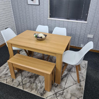 Dining Table Set with 4 Chairs Dining Room and Kitchen table set of 4, and Bench