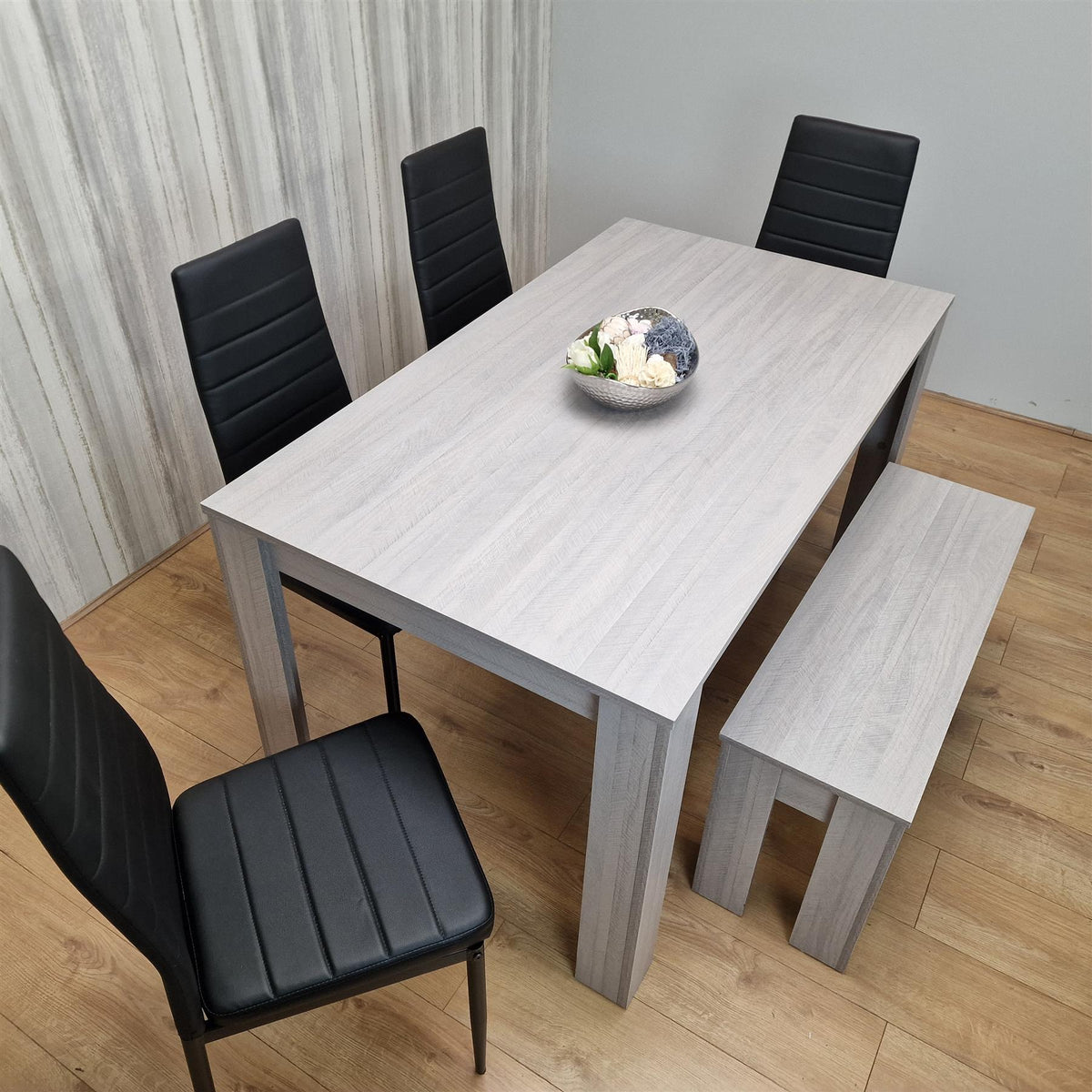 Dining Table Set with 4 Chairs Dining Room, Kitchen table set of 4, and Bench