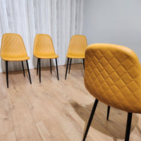 Dining Chairs Set of 4 Mustard Leather Kitchen Chairs