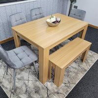 Dining Table Set with 4 Chairs Dining Room and Kitchen table set of 4, and Benches