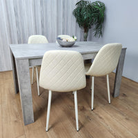 Wooden Rectangle Dining Table Sets with Set of 4 Chairs, Grey and Cream