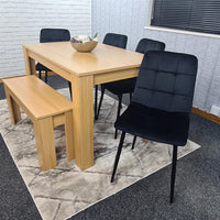 Dining Table Set with 4 Chairs Dining Room and Kitchen table set of 4, and Benches