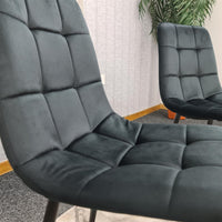 Dining Chairs Set of 2 Black Velvet Kitchen Chairs