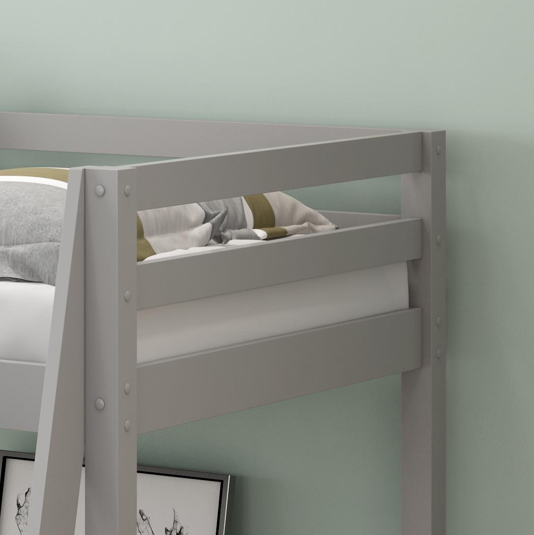 Mid Sleeper kids bed grey 3ft single wooden and 1 mattress wooden childrens bedroom furniture