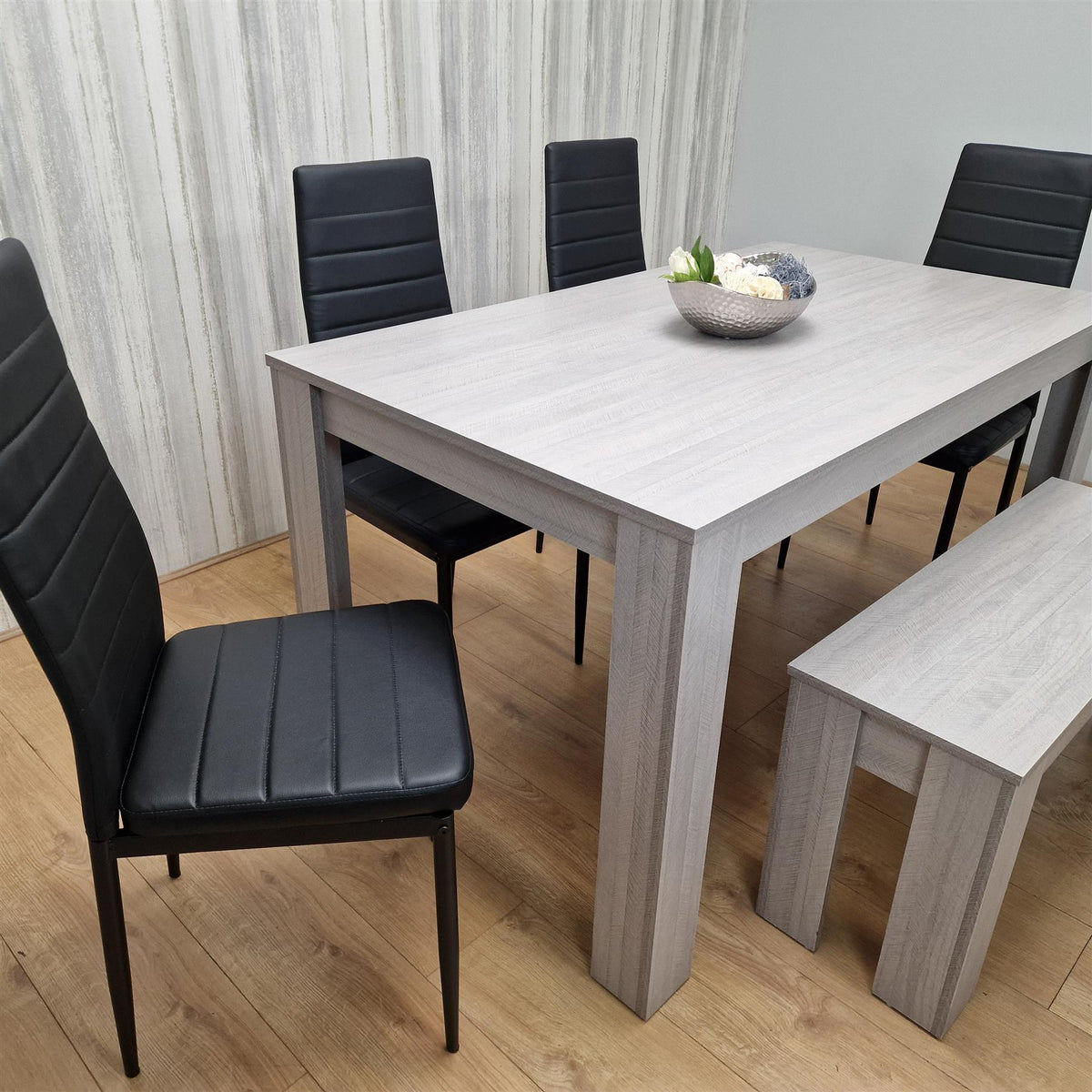 Dining Table Set with 4 Chairs Dining Room, Kitchen table set of 4, and Bench