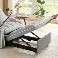 3-in-1 Convertible Sofa Bed Sleeper Chair with Adjustable Backrest, USB Charging & Cup Holder for Small Spaces