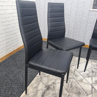 Dining Chairs Set of 4 Black Leather Kitchen Chairs