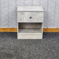 Wooden Bedside Cabinet In Stone Grey Effect