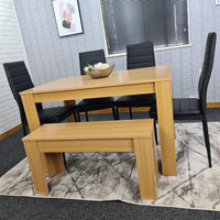 Dining Table Set with 4 Chairs Dining Room and Kitchen table set of 4, and Benches