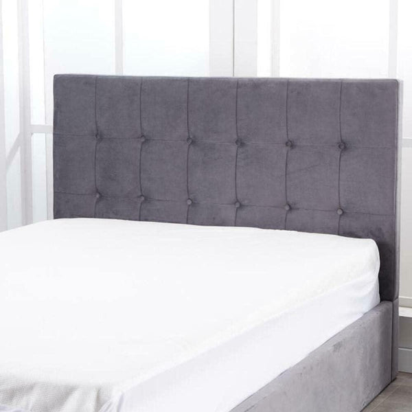Ottoman Storage Bed grey 4ft small double velvet cushioned bedroom