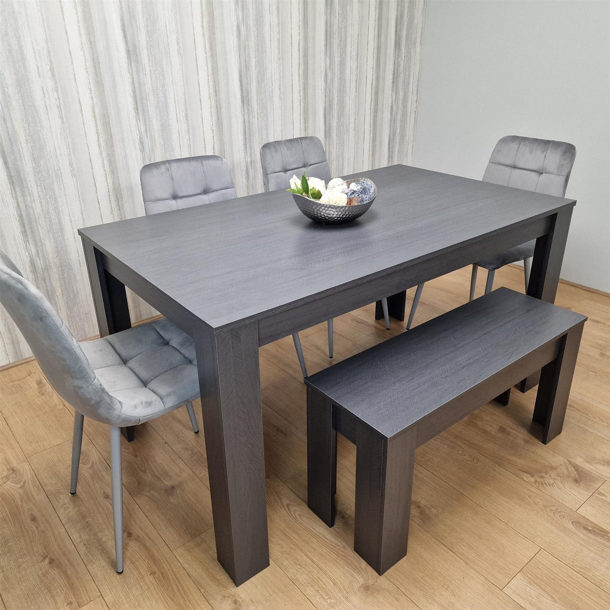 Dining Table Set with 4 Chairs Dining Room, Kitchen table set of 4, and Bench