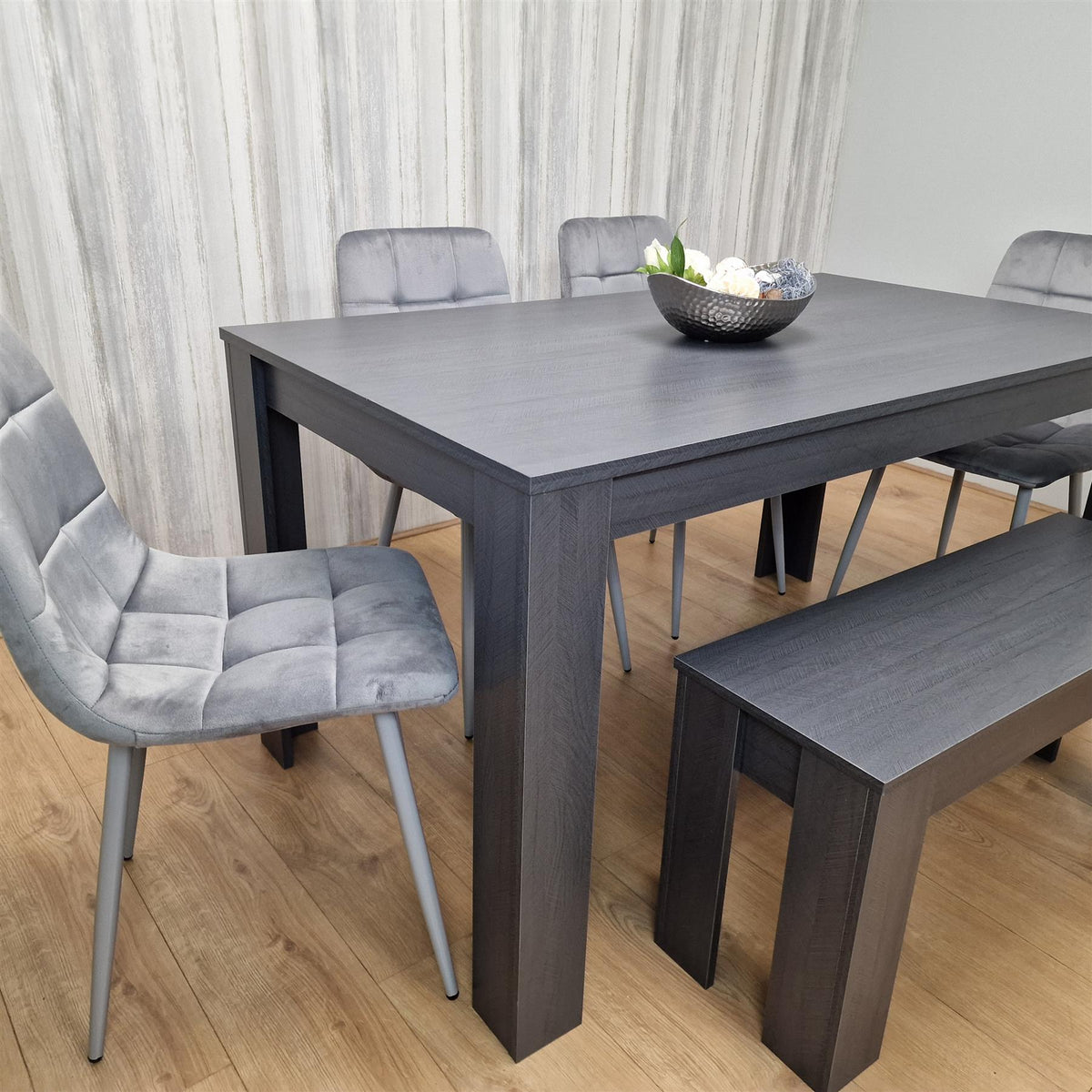 Dining Table Set with 4 Chairs Dining Room, Kitchen table set of 4, and Bench