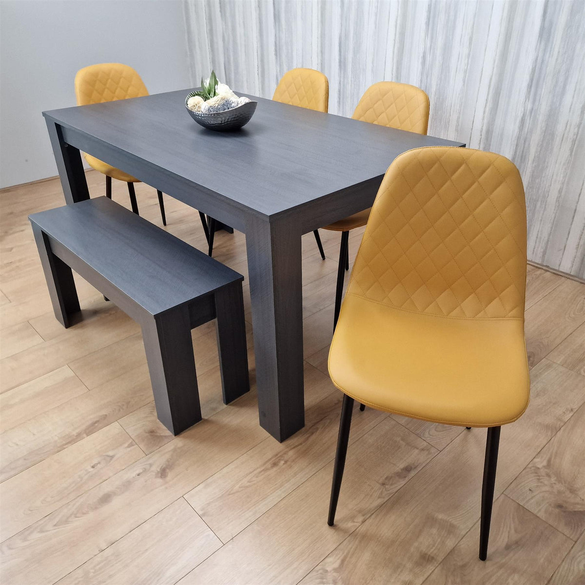 Dining Table Set with 4 Chairs Dining Room, Kitchen table set of 4, and Bench