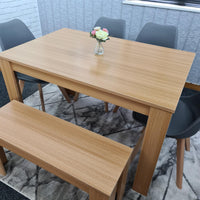 Dining Table Set with 4 Chairs Dining Room and Kitchen table set of 4, and Bench