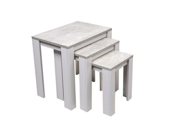 Stone Grey Effect Nest Of Tables Set Of 3