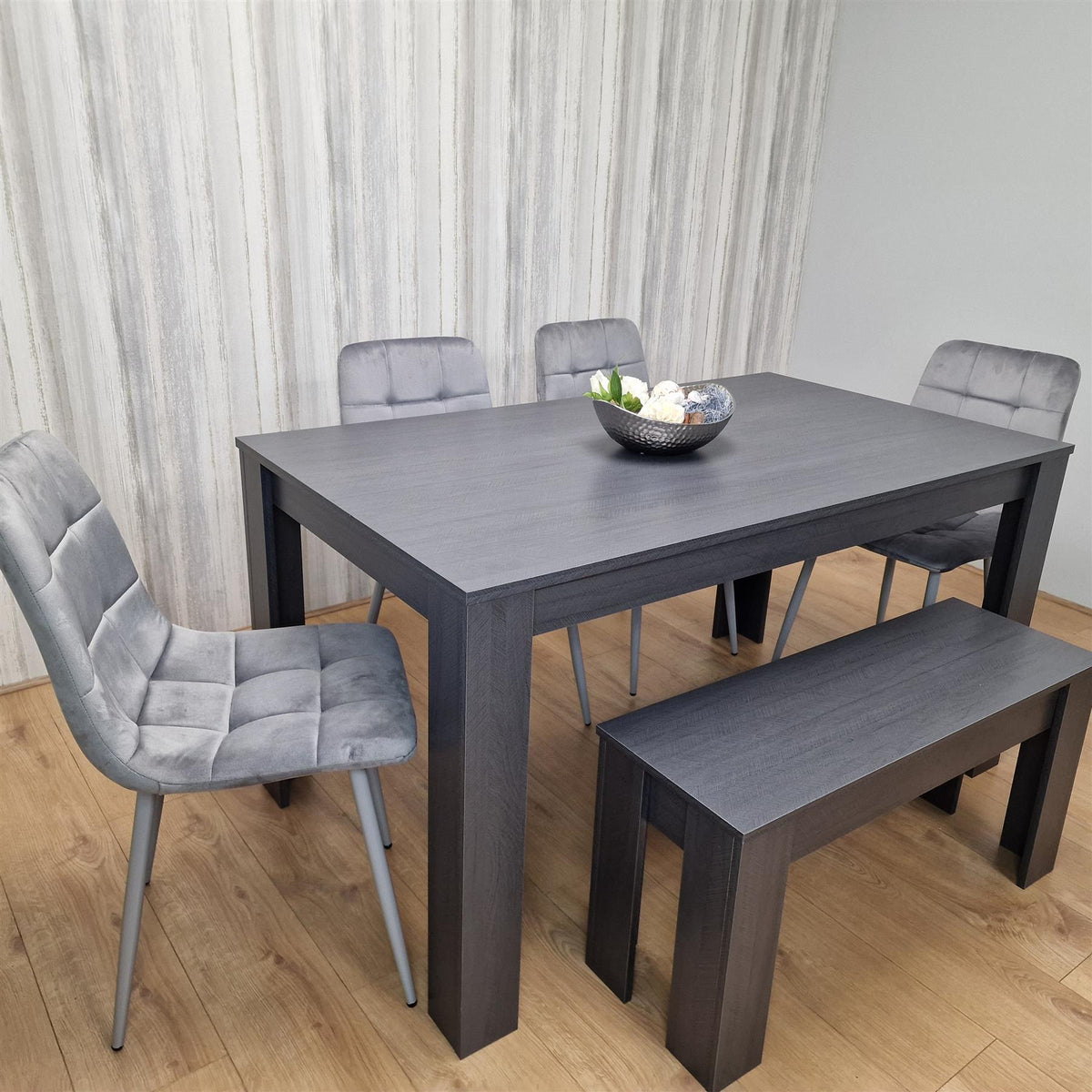 Dining Table Set with 4 Chairs Dining Room, Kitchen table set of 4, and Bench