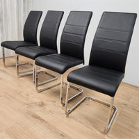 Dining Chairs Set of 4 Black Leather Kitchen Chairss