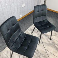 Dining Chairs Set of 2 Black Velvet Kitchen Chairs