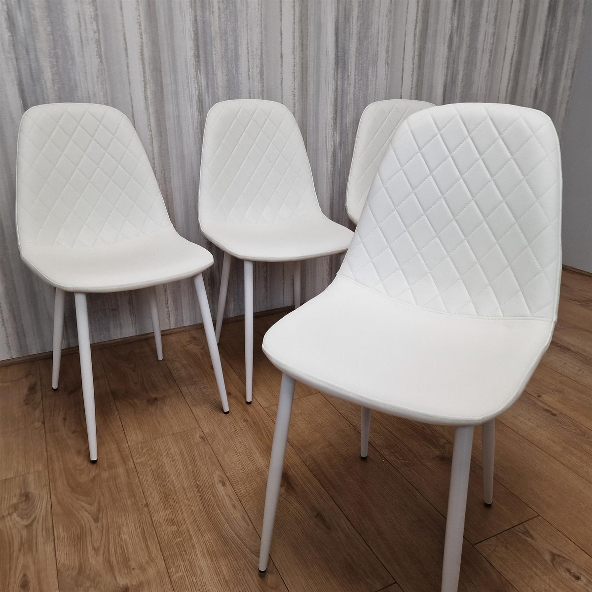 Dining Chairs Set of 4 White Leather Kitchen Chairs