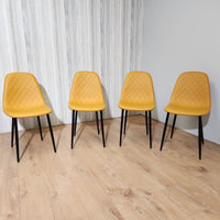 Dining Chairs Set of 4 Mustard Leather Kitchen Chairs