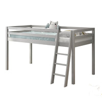 Mid Sleeper kids bed grey 3ft single wooden and 1 mattress wooden childrens bedroom furniture