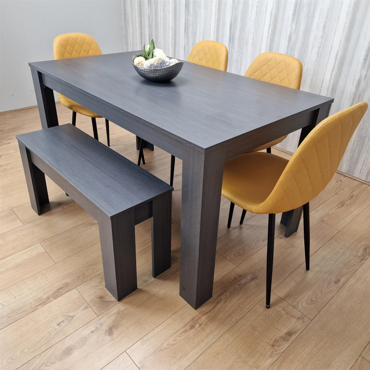 Dining Table Set with 4 Chairs Dining Room, Kitchen table set of 4, and Bench