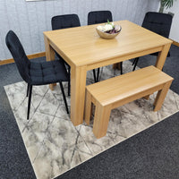 Dining Table Set with 4 Chairs Dining Room and Kitchen table set of 4, and Bench