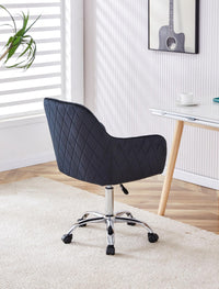 Office Chair black velvet swivel with arms and wheels leisure home desk computer