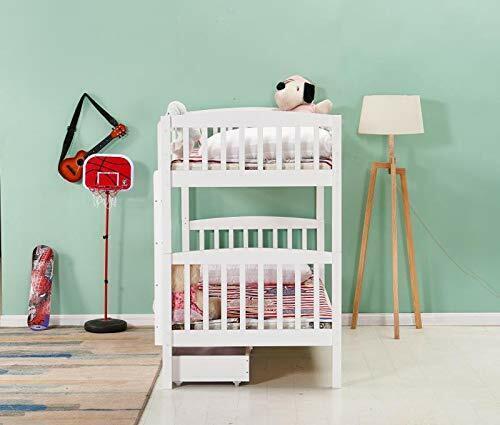 Bunkbed Kids white 3ft single wooden bunk bed with mattress childrens bedroom furniture