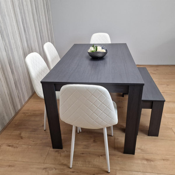 Dining Table Set with 4 Chairs Dining Room, Kitchen table set of 4, and Bench