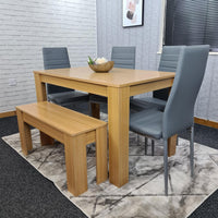 Dining Table Set with 4 Chairs Dining Room and Kitchen table set of 4, and Benches