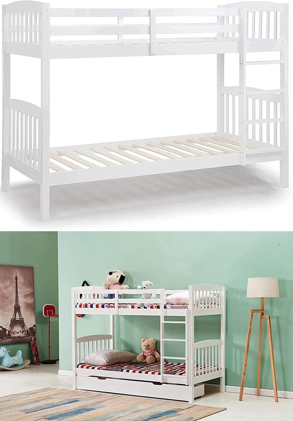 Bunkbed Kids white 3ft single wooden bunk bed childrens bedroom furniture