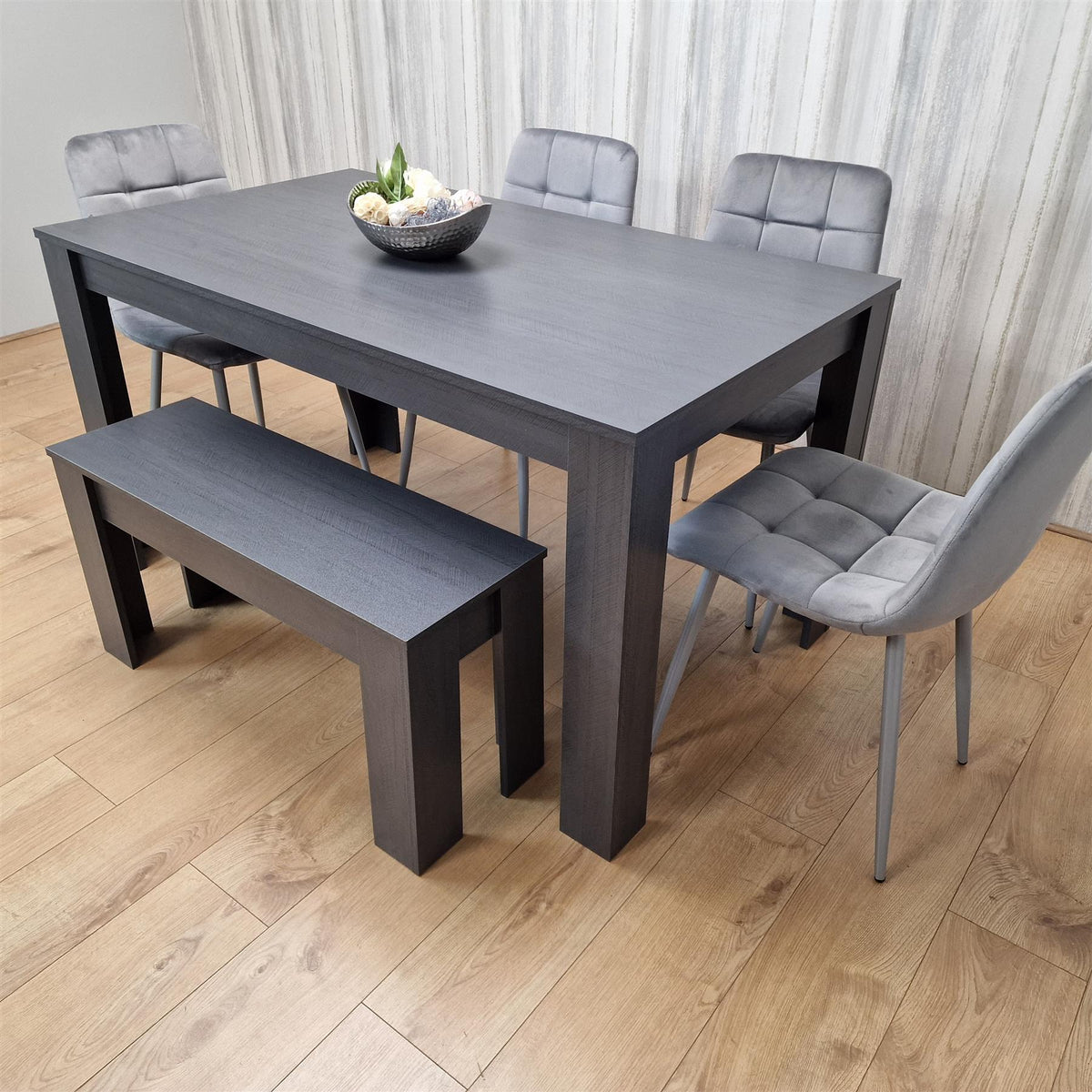 Dining Table Set with 4 Chairs Dining Room, Kitchen table set of 4, and Bench