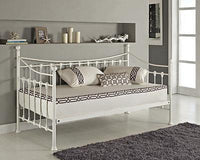 Daybed With Trundle white 3ft single bed and 1 mattress pull out metal guest room bedroom living room