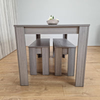 Dining Table Set with 2 Benches Dining Room and Kitchen table set of 2