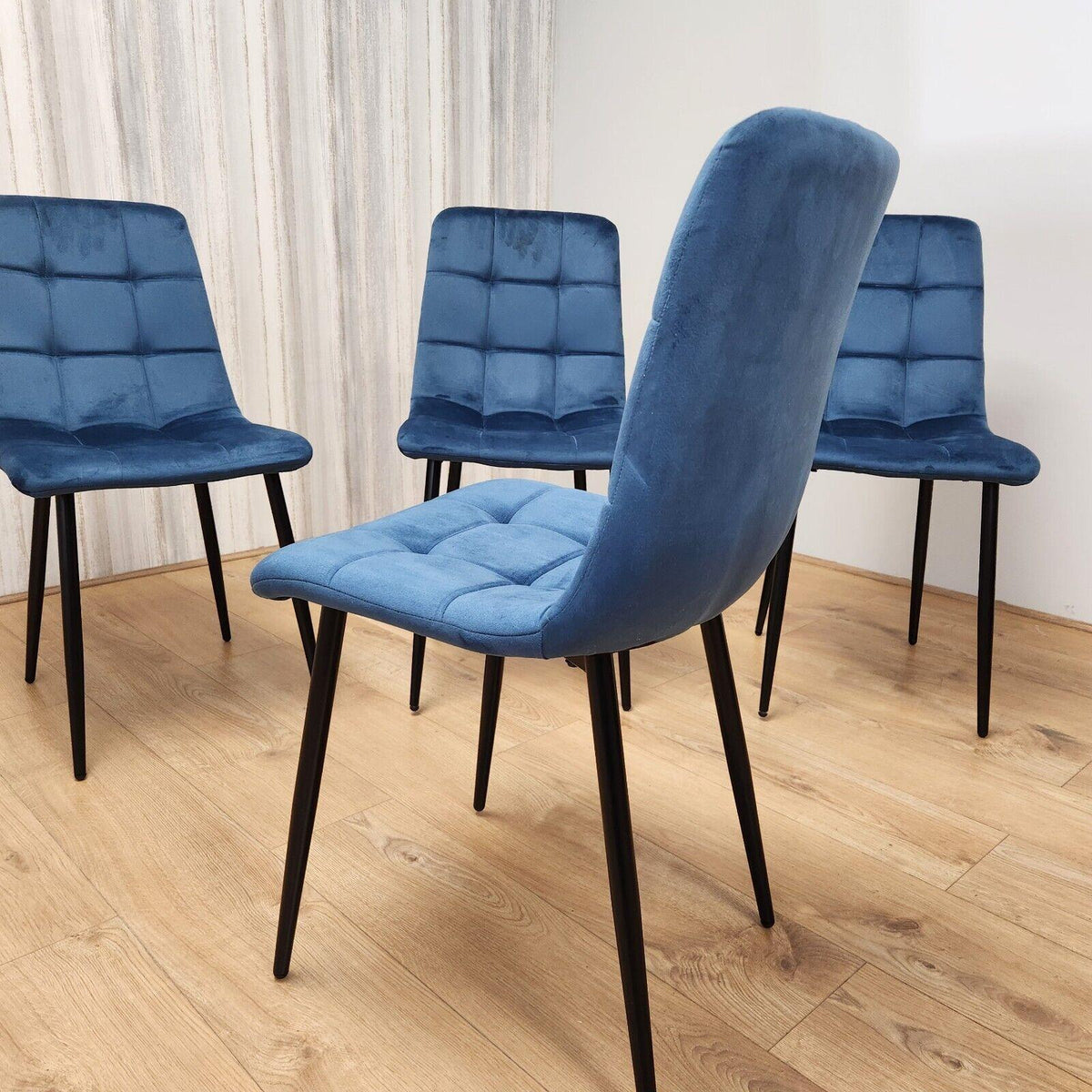 Dining Chairs Set of 4 Blue Velvet Kitchen Chairs