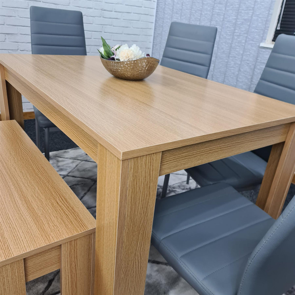 Dining Table Set with 4 Chairs Dining Room and Kitchen table set of 4, and Benches