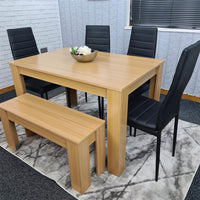 Dining Table Set with 4 Chairs Dining Room and Kitchen table set of 4, and Benches