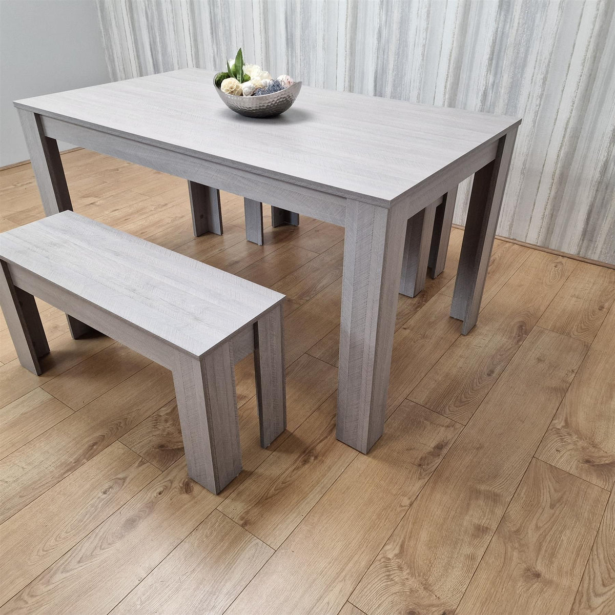 Dining Table Set with 2 Benches Dining Room and Kitchen table set of 2