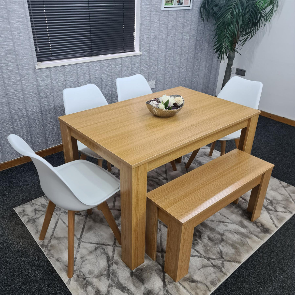 Dining Table Set with 4 Chairs Dining Room and Kitchen table set of 4, and Benches