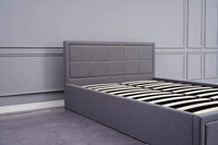 Ottoman Storage Bed grey small double 4ft 6 fabric wooden bedroom furniture