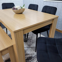 Dining Table Set with 4 Chairs Dining Room and Kitchen table set of 4, and Bench