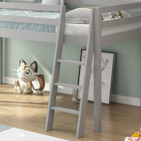 Mid Sleeper kids bed grey 3ft single wooden and 1 mattress wooden childrens bedroom furniture