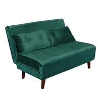 Double Sofa Bed Sleeper Foldable Portable Pillow Lounge Couch Green Sofa BedLiving Room Furniture