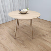 Dining Table Beige Wood Kitchen Place for 4 Seats, Dining Table Only (Beige H 75 x L 90 x W 90 cm)