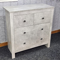 Grey Sideboard Cupboard Wooden Chest of 4 Drawers Cabinet Multi-Storage Unit