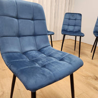 Dining Chairs Set of 4 Blue Velvet Kitchen Chairs