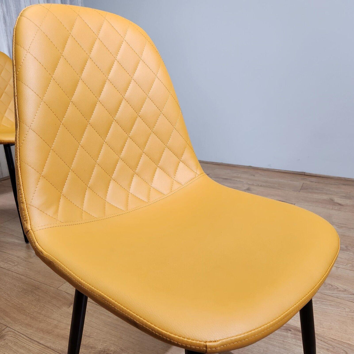 Dining Chairs Set of 4 Mustard Leather Kitchen Chairs